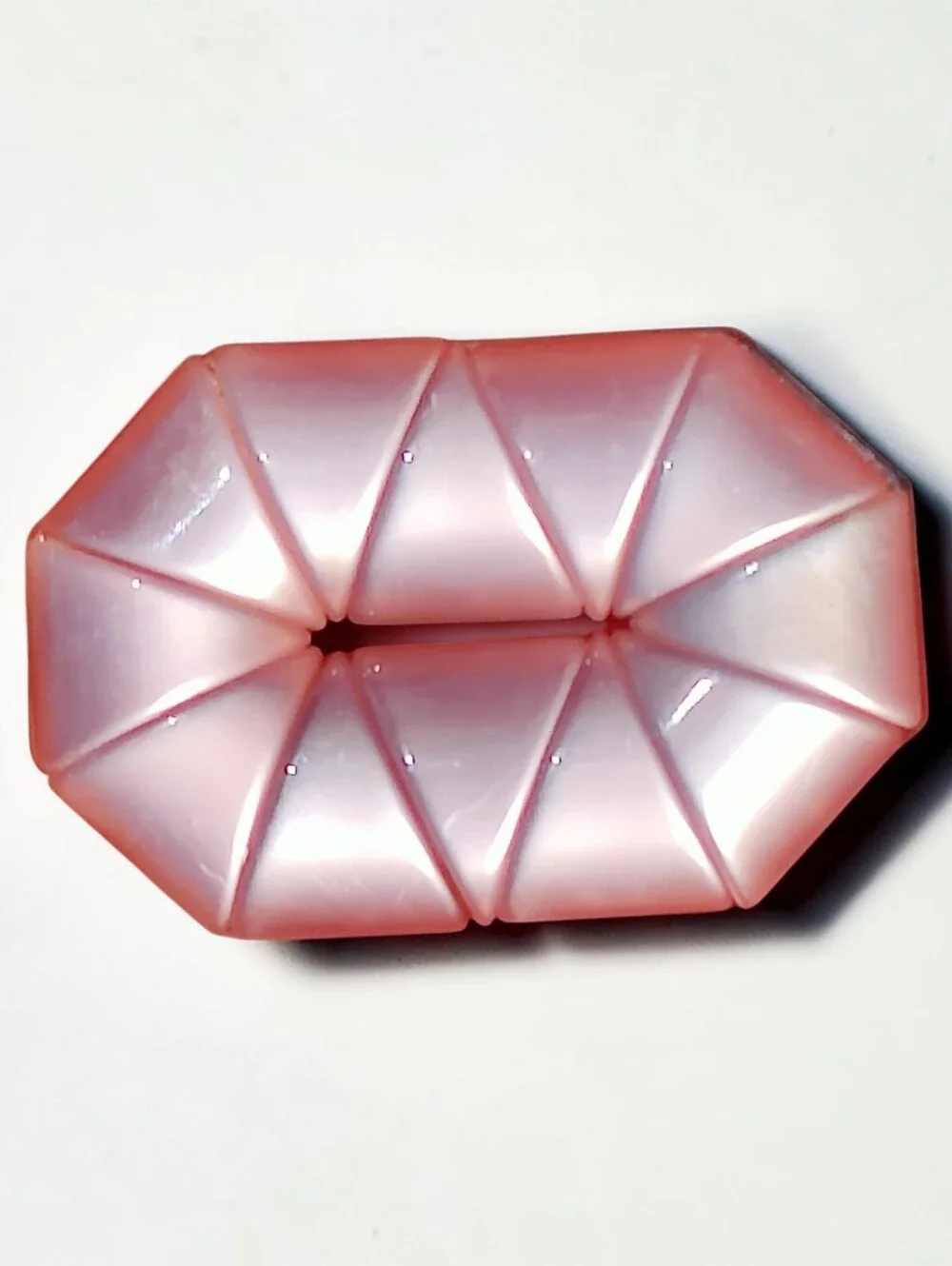 Vintage Deco Pink Moonglow Lucite Brooch